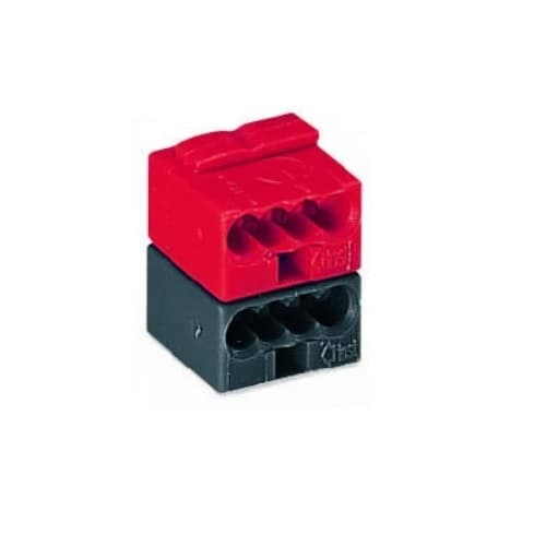 Wago 4-Conductor Modular PCB Connector for Individual Solder Pins, KNX, 2-Pole, Dark Gray/Red