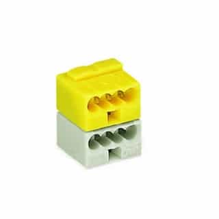 Wago 4-Conductor Modular PCB Connector for Individual Solder Pins, KNX, 2-Pole, Lgt Gry/Yellow