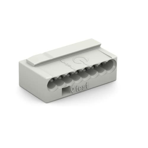 Wago Micro Push Wire Connector, 8 Conductor, 22-18 AWG, Light Gray, Pack of 50