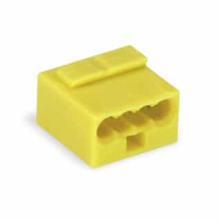 Wago Micro Push Wire Connector, 4 Conductor, 22-18 AWG, Yellow