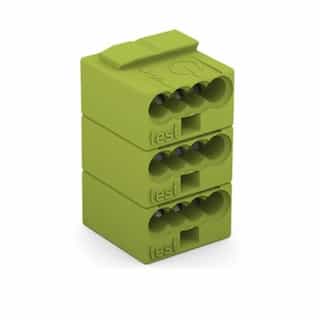 Wago 4-Conductor Modular PCB Connector for Individual Solder Pins, 8-Pole, Light Green