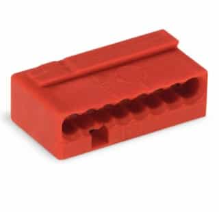 Wago Micro Push Wire Connector, 8 Conductor, 22-18 AWG, Red