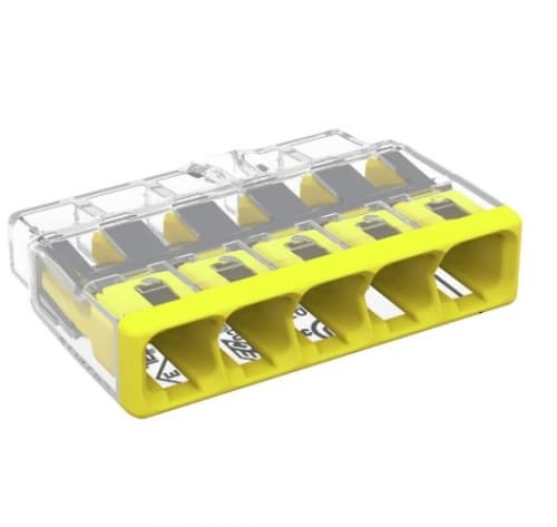  Compact Splicing Connector, 5-Conductor, Yellow, Pack of 2500