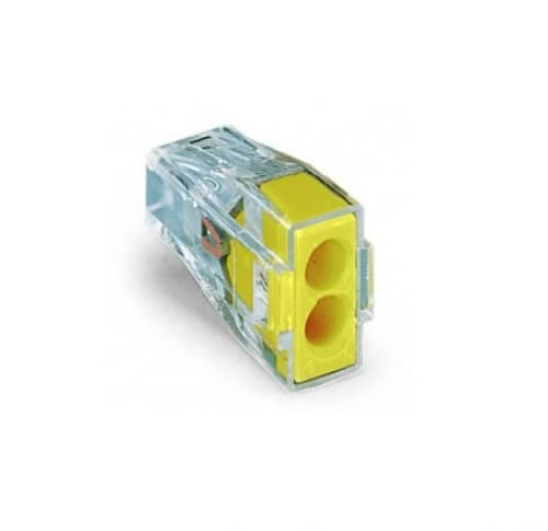 Wago Push Wire Connector, 2 Conductor, Up to 12 AWG, Yellow, Pack of 650 