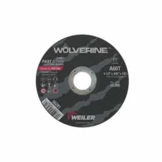 Weiler 4.5-in Wolverine Flat Cutting Wheel, 60 Grit, T-Grade, Aluminum Oxide, Resin Bond