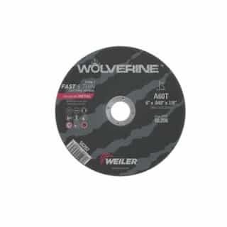 6-in Wolverine Chop Saw Cutting Wheel, 60 Grit, Aluminum Oxide, Resin Bond