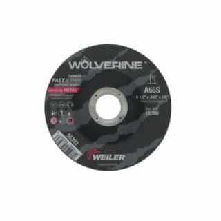 4.5-in Wolverine Depressed Center Cutting Wheel, 60 Grit, Aluminum Oxide, Resin Bond
