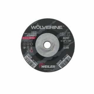 4.5-in Wolverine Depressed Center Combo Wheel, 24 Grit, Aluminum Oxide, Resin Bond