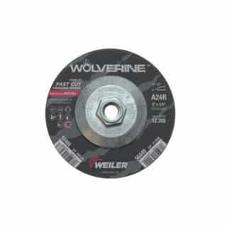 Weiler 5-in Wolverine Depressed Center Grinding Wheel, 24 Grit, Aluminum Oxide, Resin Bond