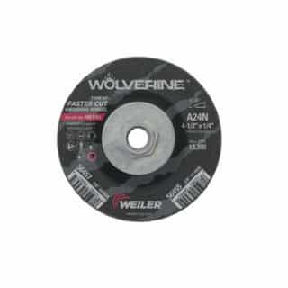 4.5-in Wolverine Depressed Center Grinding Wheel, 24 Grit, Aluminum Oxide, Resin Bond
