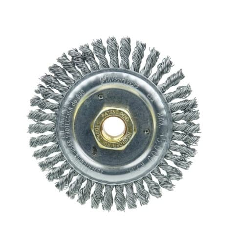 6-in Stringer Bead Wheel w/ 56 Knots, .02-in Carbon Steel, 12500 RPM