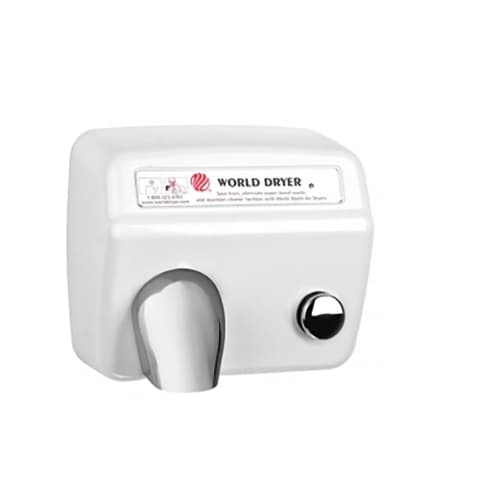 World Dryer 2300W Model A Series Hand Dryers, 115V, Stamped Steel, White Finish