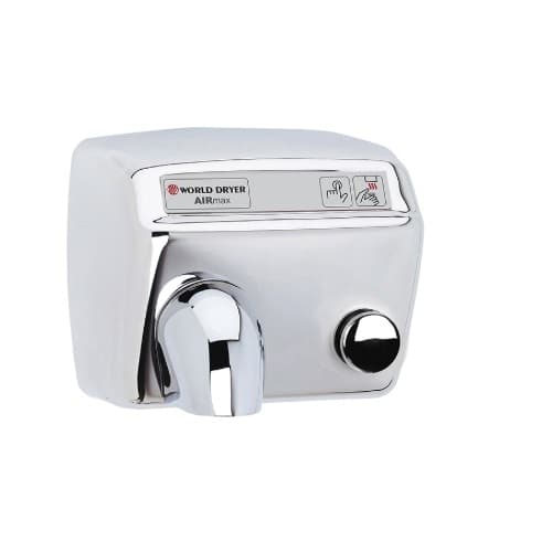 2300W AirMax Hand Dryer, Push Button, Stainless Steel, Polished Finish