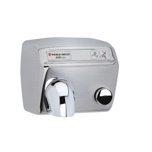 World Dryer 2300W AirMax Hand Dryer, Brushed Finish