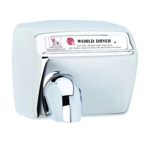 World Dryer 2300W Automatic Model XA Hand Dryer, 115V, Stainless Steel, Polished