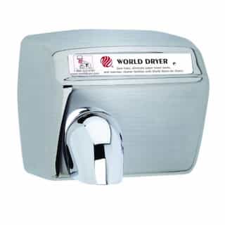 World Dryer 2300W Automatic Model XA Hand Dryer, 115V, Stainless Steel, Brushed