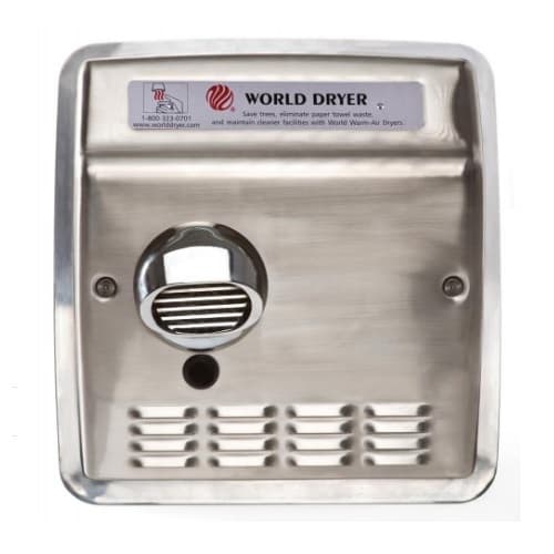 2300W Recessed Automatic Model XRA Hand Dryer, 115V, Stainless Steel, Brushed