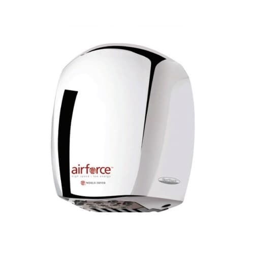 World Dryer 1100W AirForce Hand Dryer, Stainless Steel, Polished Finish
