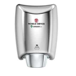 World Dryer 1250W SMARTdri Hand Dryer Plus, 240V, Brushed Stainless Steel