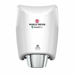World Dryer 1250W SMARTdri Hand Dryer, 240V, White Finish