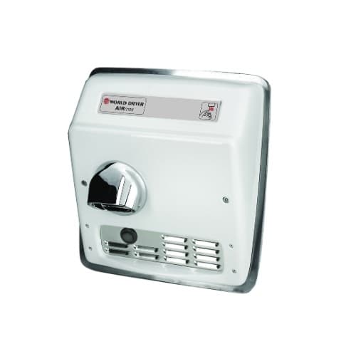 World Dryer 2300W AirMax Hand Dryer, 115V, Cast Iron, White Finish