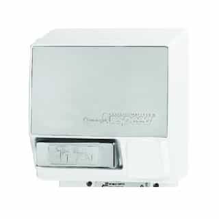 2000W Push-Button AirSpeed Hand Dryer, 110V-120V, Aluminum, White Body