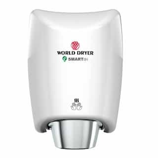 World Dryer 1200W SMARTdri Hand Dryer, Steel, 100/120V, White Finish