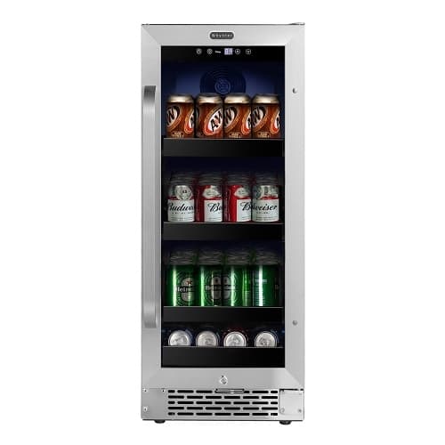 85W Beverage Refrigerator, 80-Can, 115V, Stainless Steel & Black