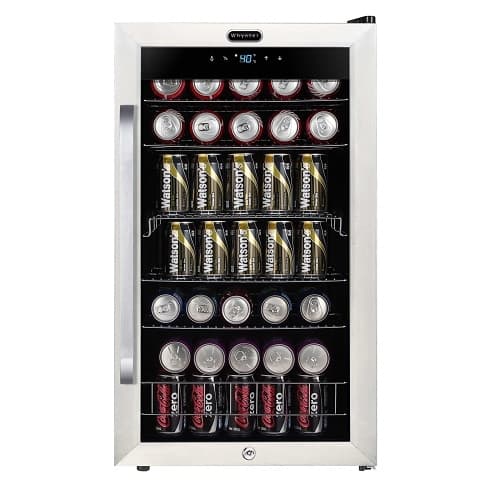 85W Beverage Refrigerator, 121-Can, 115V, Stainless Steel & Black