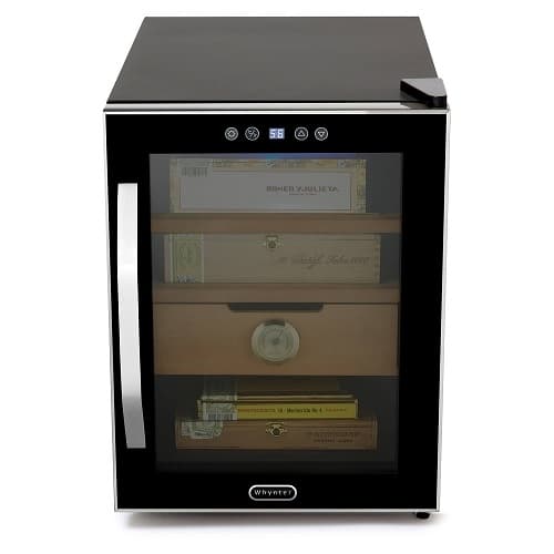 19-in 70W Cigar Humidor & Cooler, 110V, Stainless Steel & Black