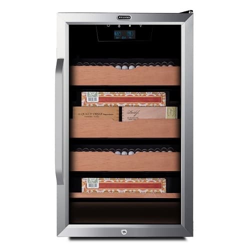 22.84-in 90W Cigar Cooler Humidor, 110V, Stainless Steel & Black