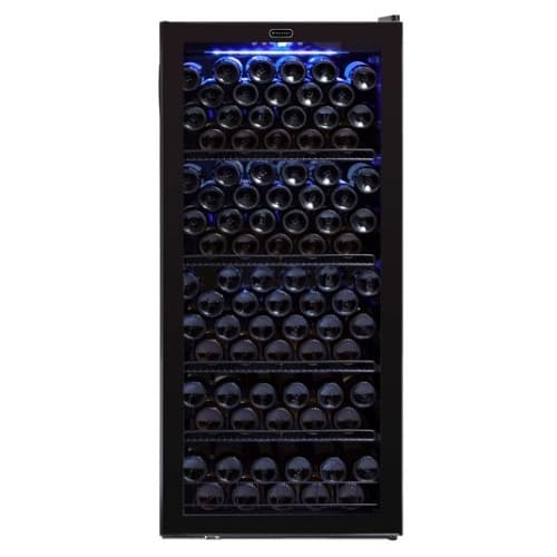 130W Freestanding Wine Refrigerator, 124-Bottle, 115V, Black