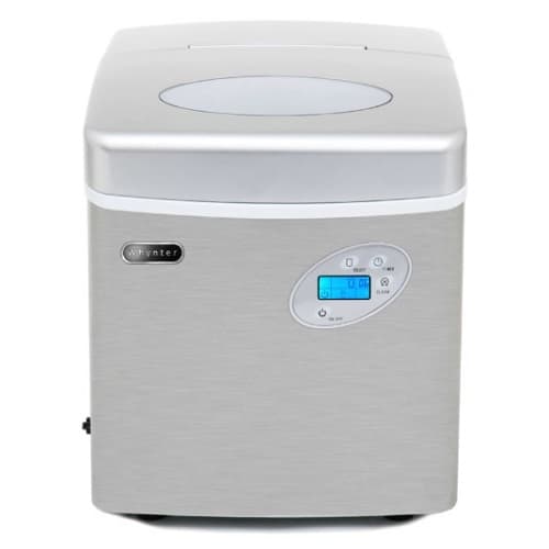 49-lb Capacity Portable Ice Maker w/ Water Connection, Stainless Steel
