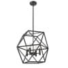 Vivio Solano Pendant Light, 4-Light, Geometric Open Cage, Matte Black