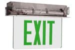 GP Edge Lit Recessed Exit Sign w/ White Housing, Green Letter