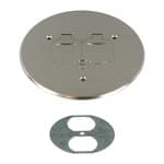 Enerlites 5-3/4 Inch Dia. Round Flip Cover Plate with 20A TRWR Duplex Receptacle, Nickel