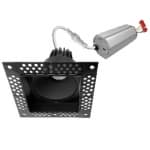 EnVision 2-in 8W Trimless Downlight, Square, 600 lm, 120V, Selectable CCT, BLK