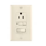 Eaton Wiring 15 Amp Tamper Resistant GFCI Outlet/Switch Combination, Mid-Size, Lt. Alm.