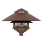 2-Tier PathLight Pagoda Light Fixture w/ Large Hood, Old Bronze