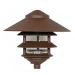 3-Tier PathLight Pagoda Light Fixture w/ Large Hood, Old Bronze