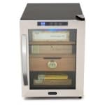 18-in 70W Cigar Humidor & Cooler, 110V, Stainless Steel & Black