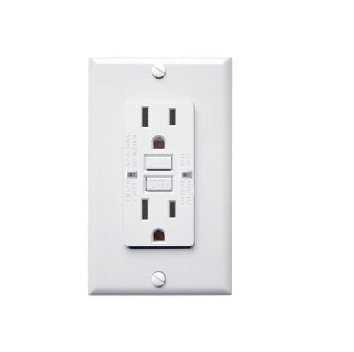 AH Lighting 15 Amp GFCI Receptacle Outlet with LED, White
