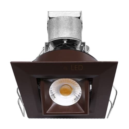 EnVision 1-in 6W LED Mini Downlight, Gimbal, Square, 550 lm, 12V, 3000K, Bronze