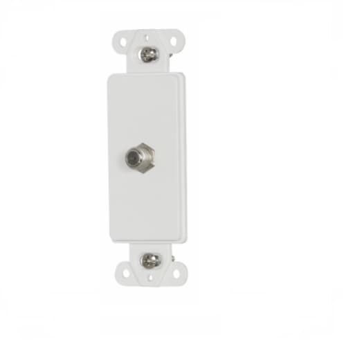 Eaton Wiring Decorator Mounting Strap w/ Type F Coaxial Adapter, White