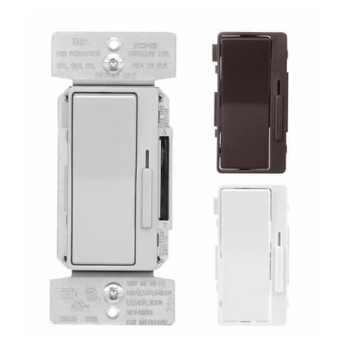 Leviton Decora Universal Rocker Slide Dimmer 3-Way 600W - White (Open Box)