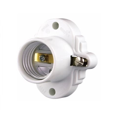 Eaton Wiring 660W Lampholder w/ Keyless Socket, Medium Base, 250V, White 