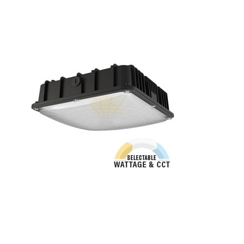 NovaLux 21W/30W/40W LED Canopy Light, 120V-277V, CCT Selectable, Black