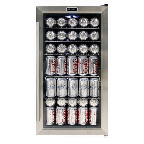Whynter 85W Beverage Cooler, 120-Can, 115V, Stainless Steel & Black