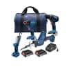 Bosch Drill, Impact Driver, Saw & Light Combo Kit w/ Batteries, 18V