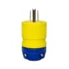 Ericson 5-15 NEMA Plug, Perma-Link, 2P/3W, 1 Ph, 125V, Small, Yellow